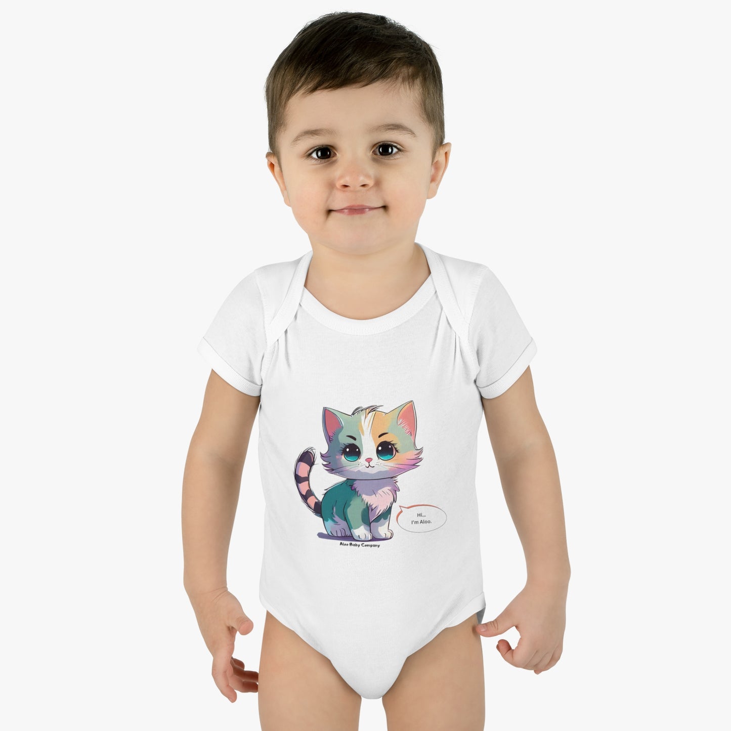 Aloo Baby "Cute Kitten: Hi" -  Infant Bodysuit