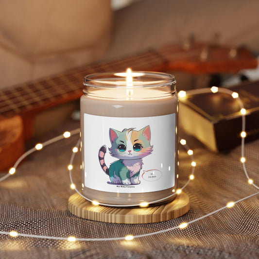 Aloo Baby "Cute Kitten: Hi" - Scented Soy Candle, 9oz