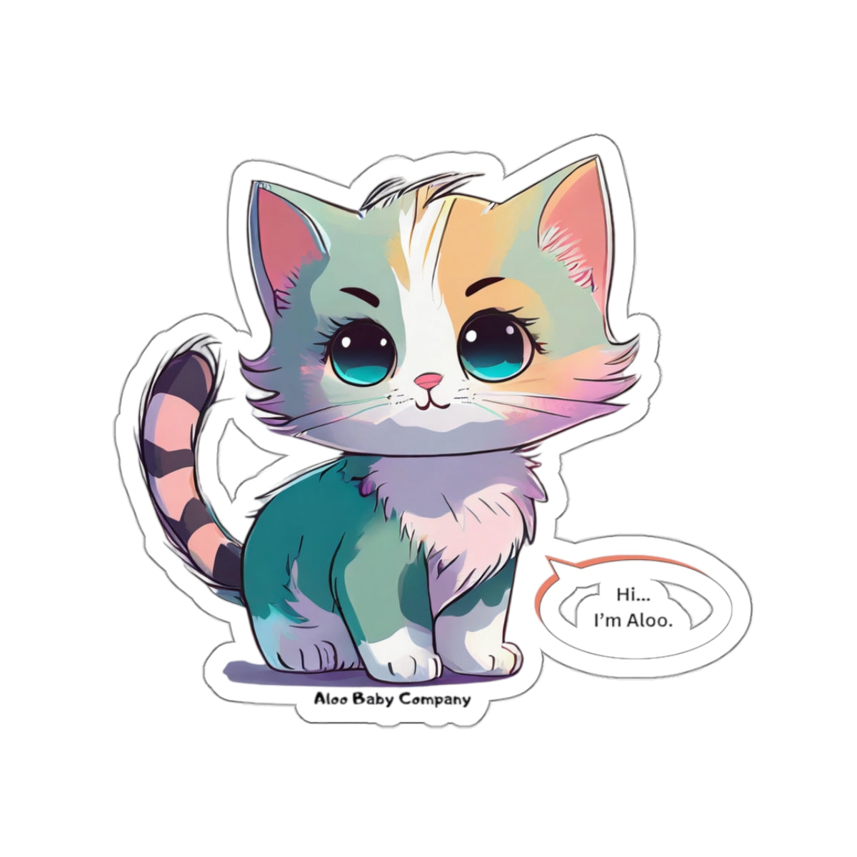 Aloo Baby "Cute Kitten: Hi" - Cut Stickers