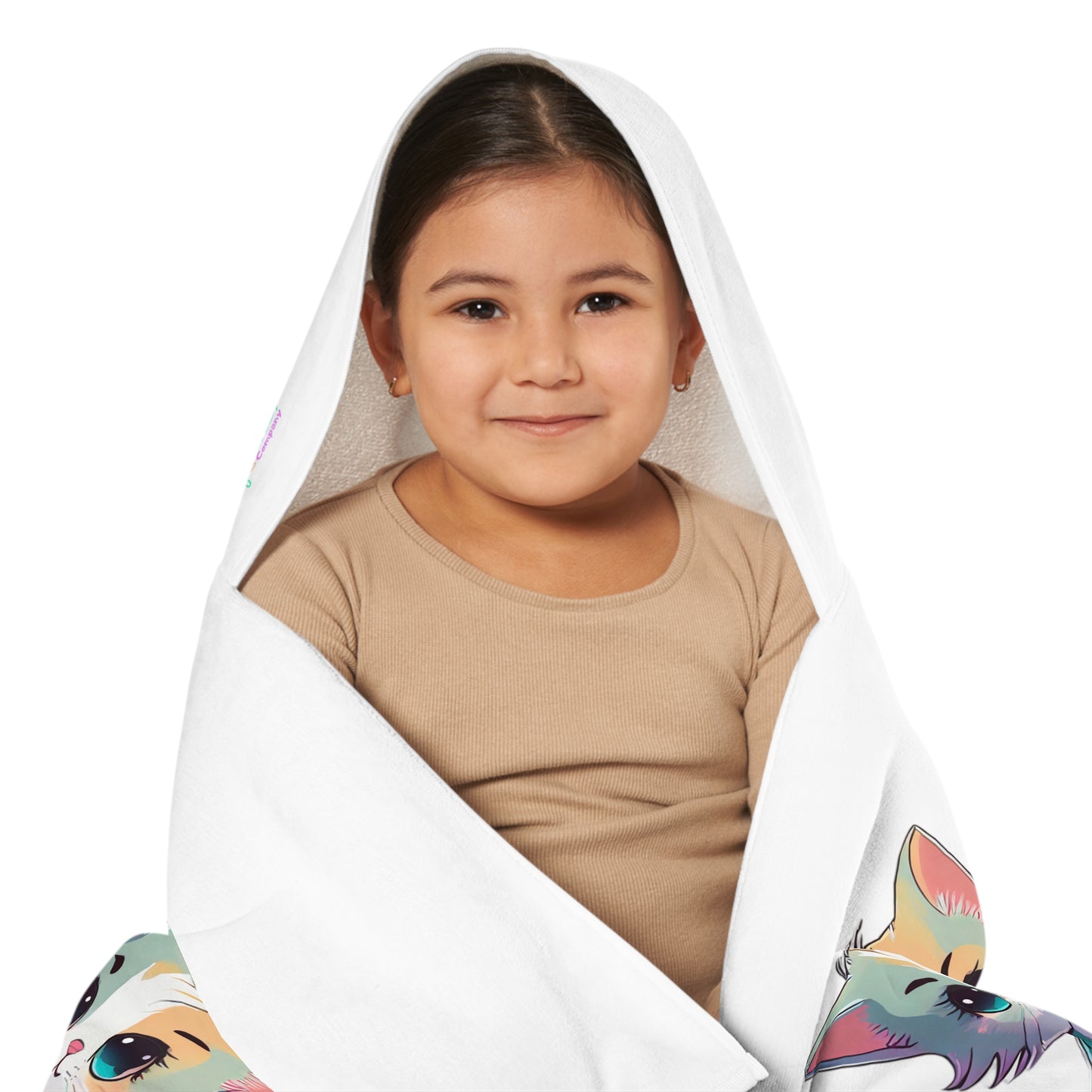 Aloo Baby "Cute Kitten: Hi" - Youth Hooded Towel