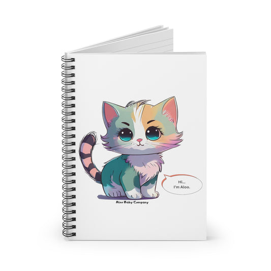 Aloo Baby "Cute Kitten: Hi" - Spiral Notebook - Ruled Line