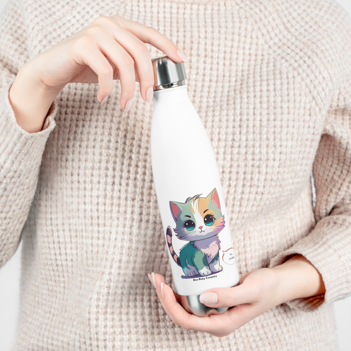 Aloo Baby "Cute Kitten: Hi" - Insulated Bottle