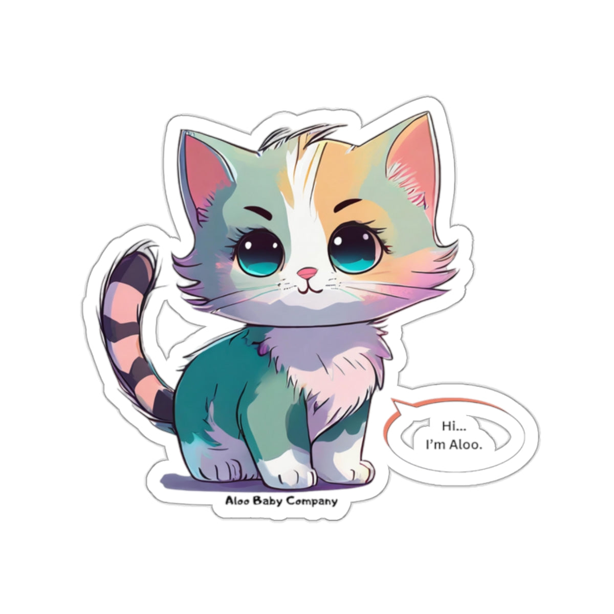 Aloo Baby "Cute Kitten: Hi" - Cut Stickers