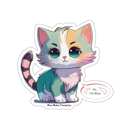 Aloo Baby "Cute Kitten: Hi" - Cut Stickers