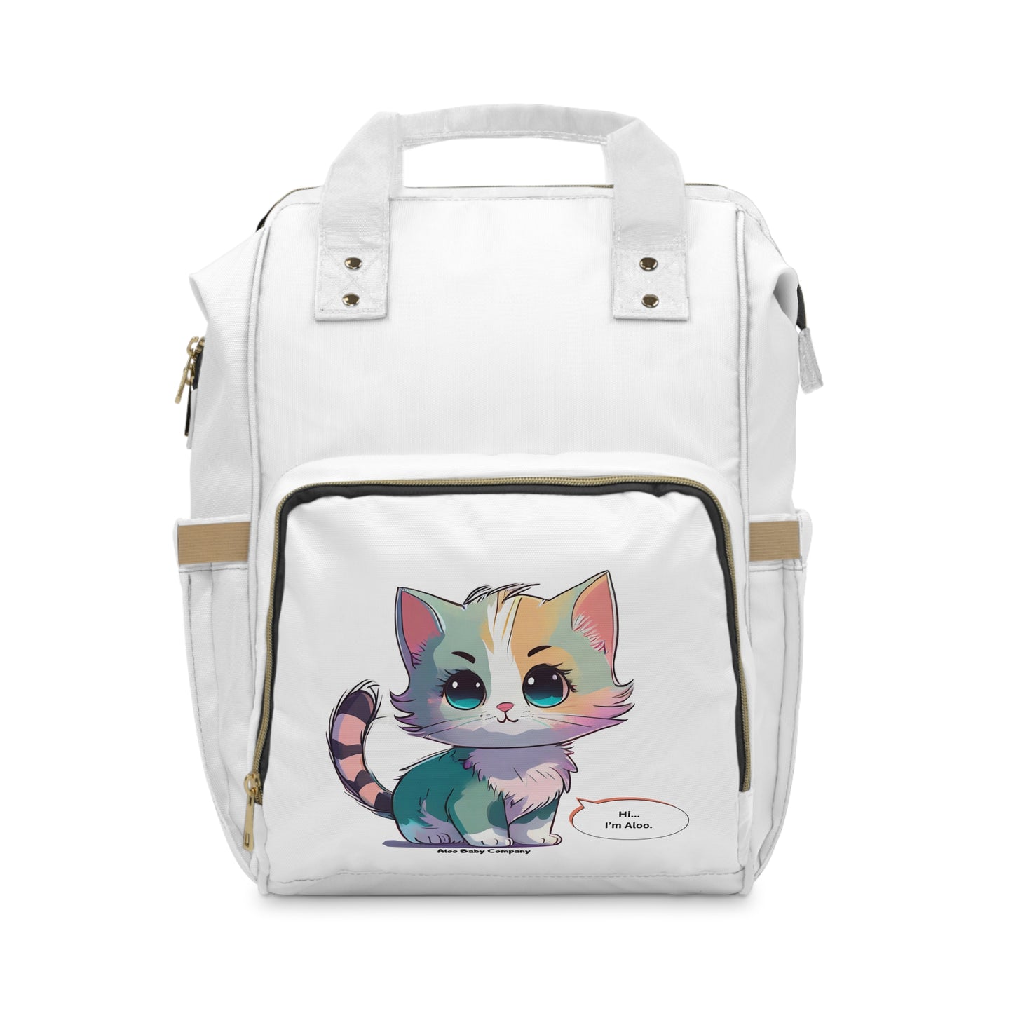 Aloo Baby "Cute Kitten: Hi" - Multifunctional Diaper Backpack