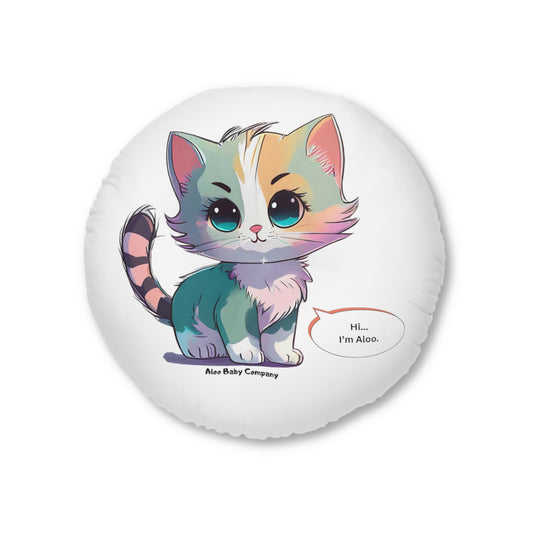 Aloo Baby "Cute Kitten: Hi" - Round Floor Pillow