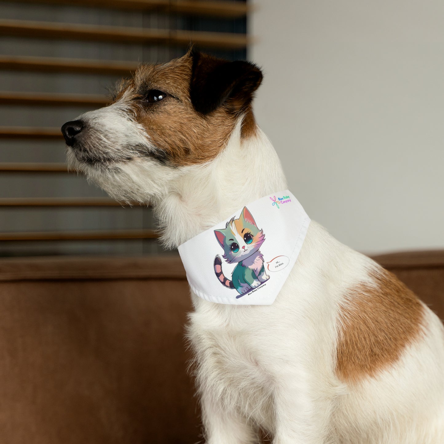 Aloo Baby "Cute Kitten: Hi" - Pet Bandana Collar